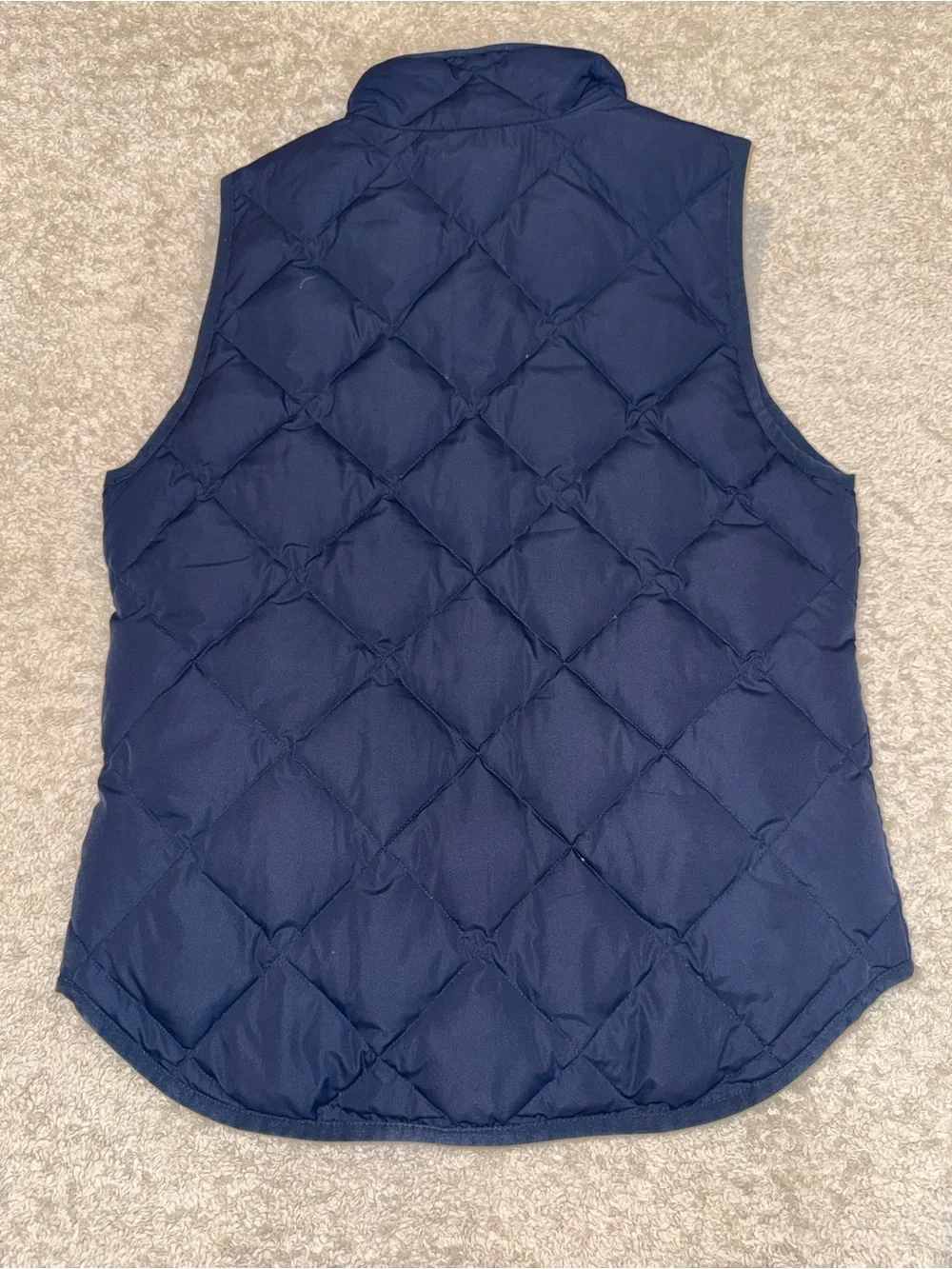 J. Crew navy quilted vest with gold-tone hardware